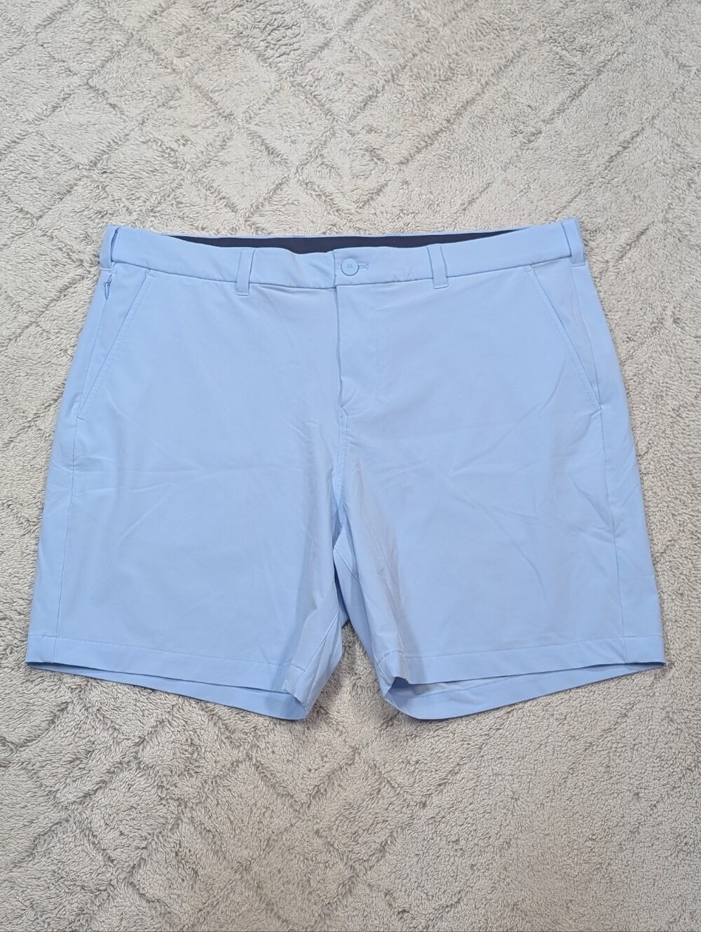 Mizzen + Main Short Mens 38 Blue Light Helmsman Slim 7” Light Stretch Casual